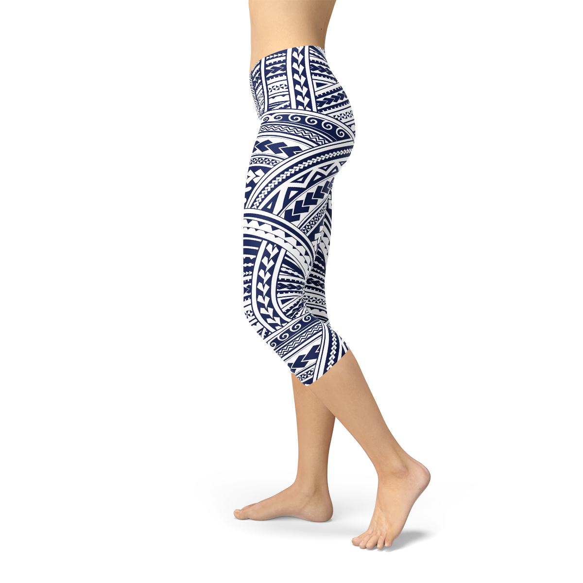 Polynesian Maori Tattoo Capri Leggings