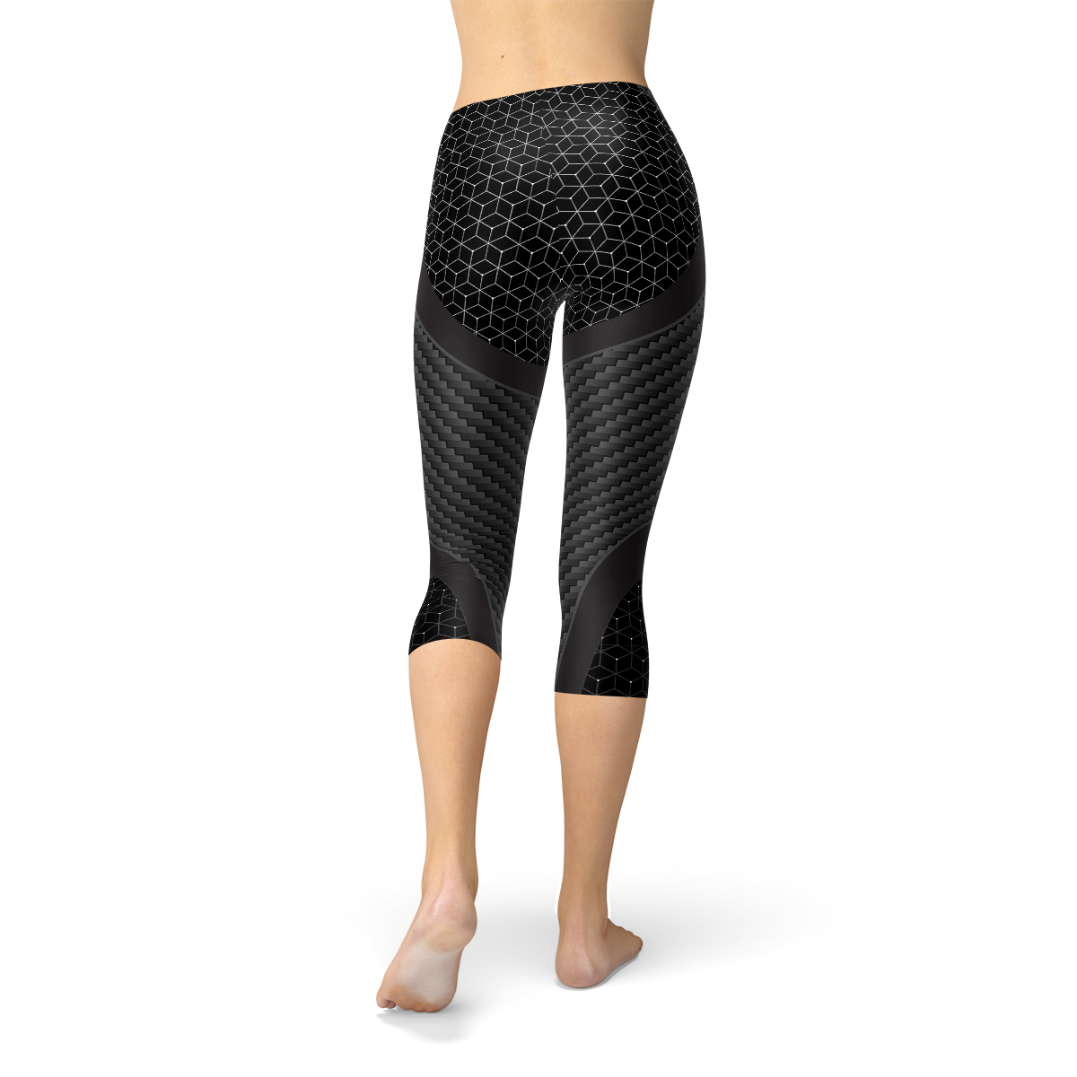 Womens Carbon Fiber Sports Capri Leggings